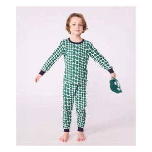 Petit Bateau - Timsah Pijama ve Maske Seti | Yeşil