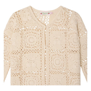 Bonpoint - Léa-Marie Häkelstrickjacke | Ecru