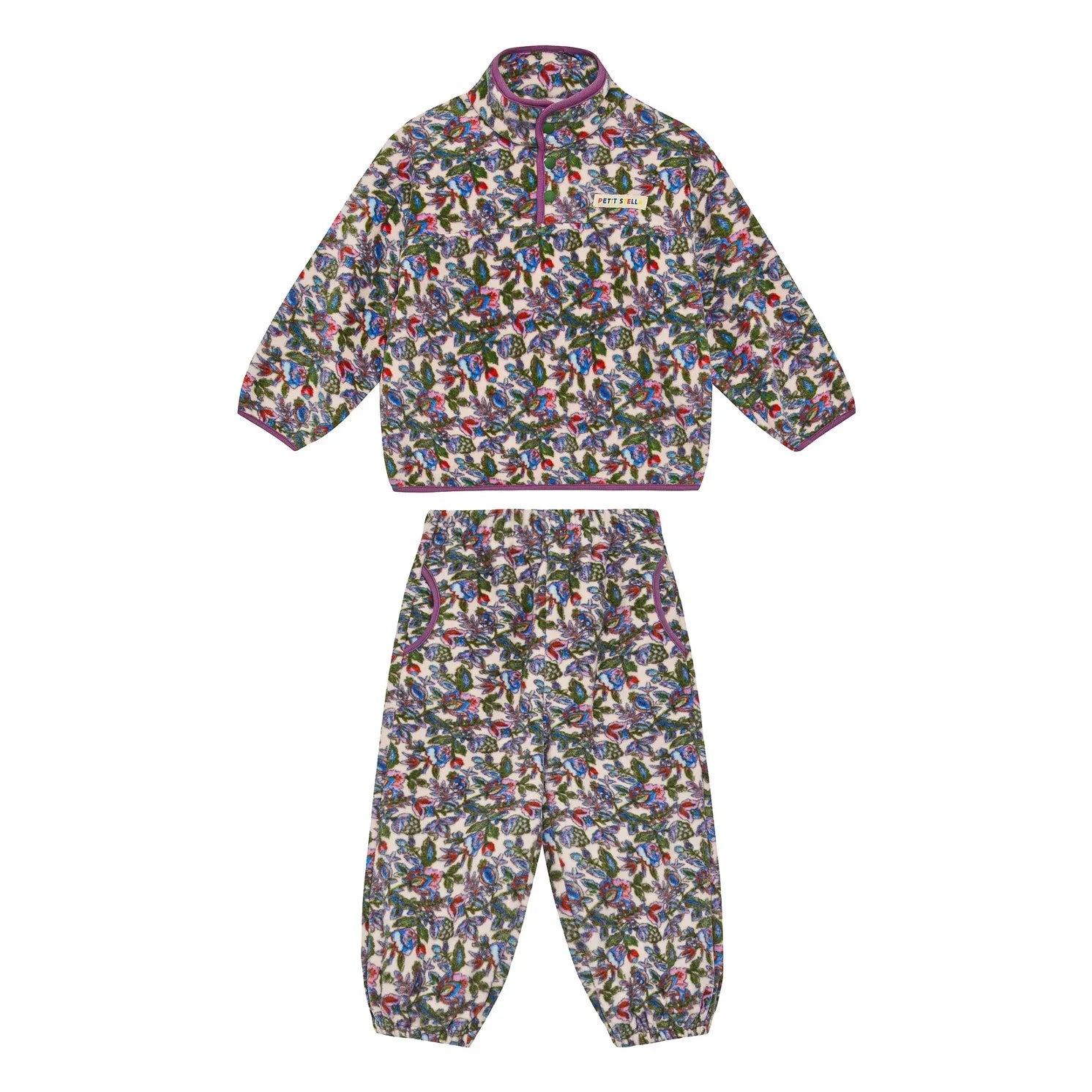 Petit Stella - Conjunto de Forro Polar Floral | Morado