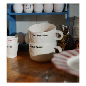 Anna + Nina - Drama Queen Cappuccino Mug | Ecru