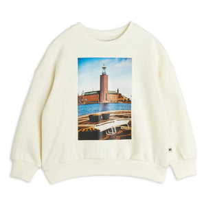 Mini Rodini - City Hall organik pamuklu sweatshirt | Ekru