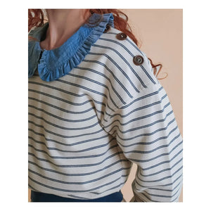 Emile et Ida - Eliott Çizgili Sweatshirt | Mavi