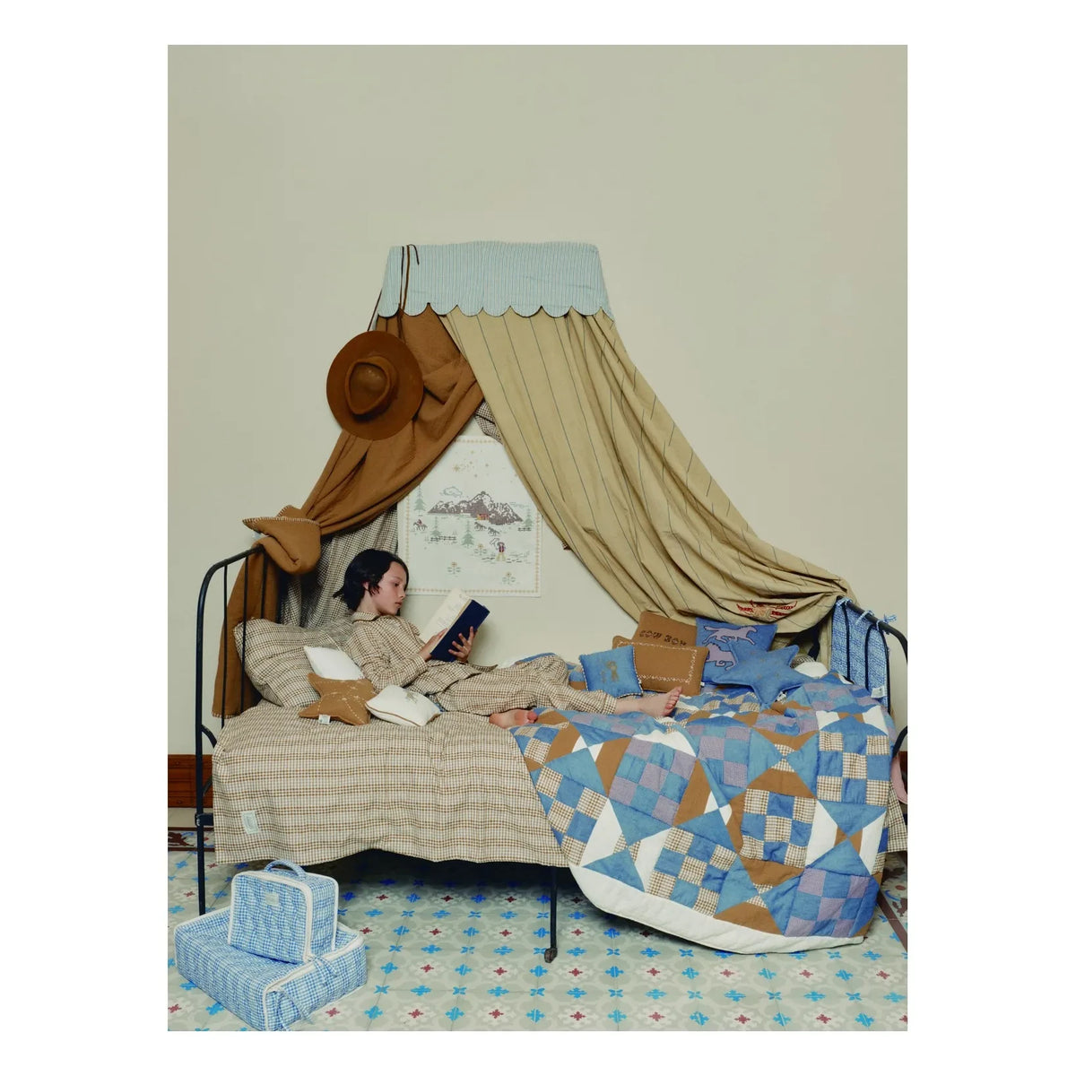 Editions Aimable - juego de cama Paulette | Noisette Vichy Algodón