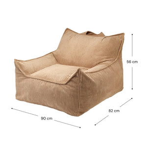 Wigiwama - Sillón Club de Terciopelo Acanalado Juvenil | Marrón