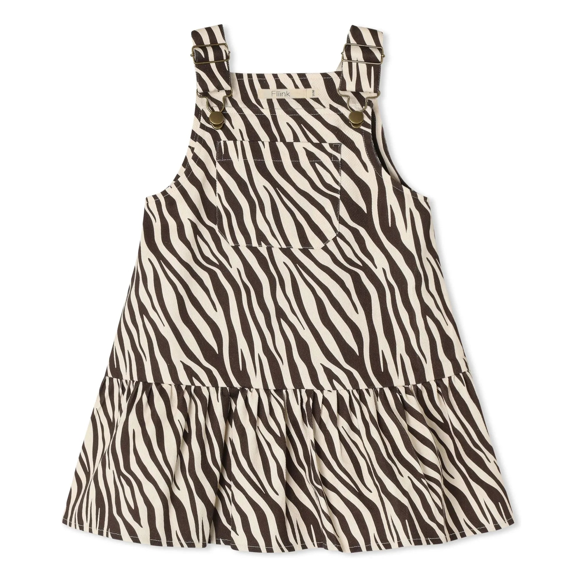 Fliink - Duna Zebra Elbise | Siyah