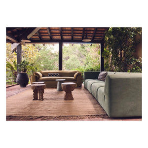 HKliving - Nomad 3-Seater Linen Sofa | Ocher