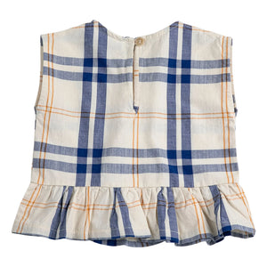 Bobo Choses - Organik pamuklu bebek tartan üst | Ekru