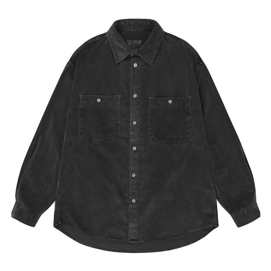 Kappy – Camisa de Pana Acanalada | Gris oscuro