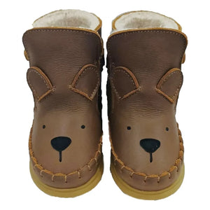 Donsje - Botas de piel con diseño de oso clásico | Marrón