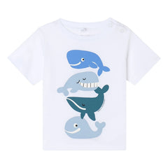 Stella McCartney Kids - Whales Organik Pamuk Tişört | Beyaz