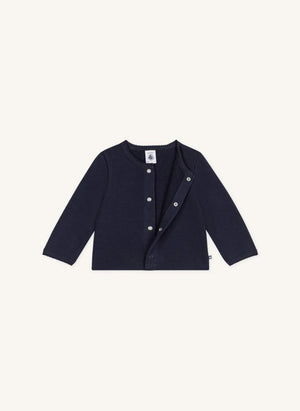 Petit Bateau - Organik Pamuk Kalp Hırka | Gece mavisi
