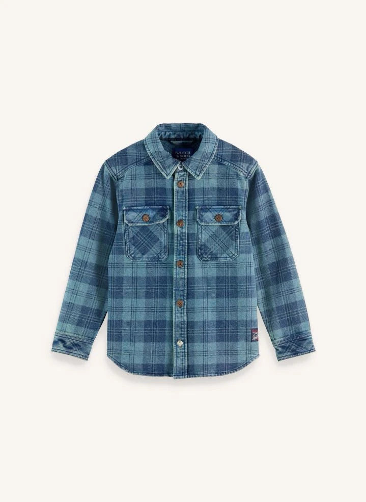 Scotch & Soda - Carreaux Jean Overshirt | أزرق