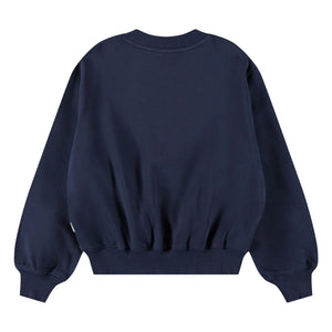 Molo - Marge Pullover mit Blumen aus Bio-Baumwolle | Marineblau