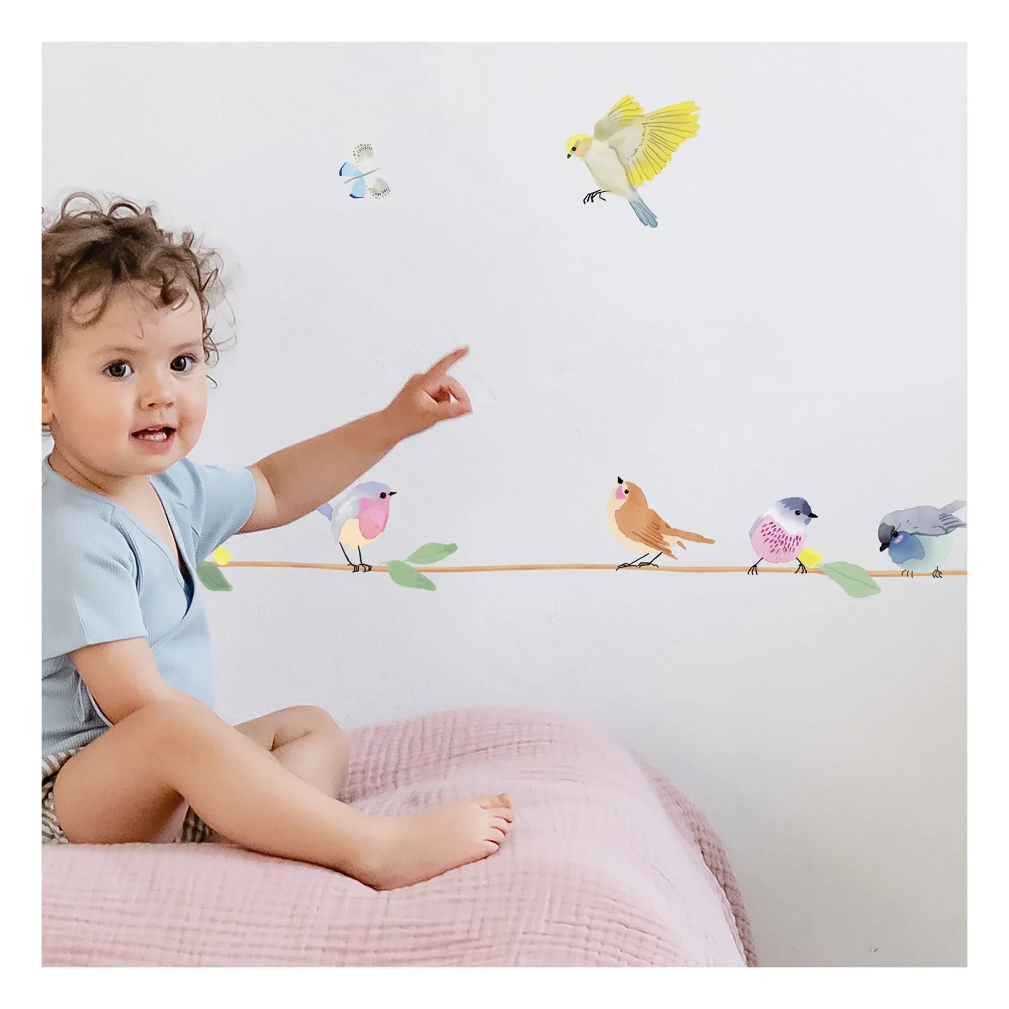 MIMI'lou - Dalda İlkbahar Kuşları Bordür Duvar Stickerı