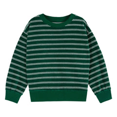 Emile et Ida - Organik pamuklu çizgili sweatshirt | Yeşil