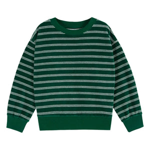 Emile et Ida - Organik pamuklu çizgili sweatshirt | Yeşil