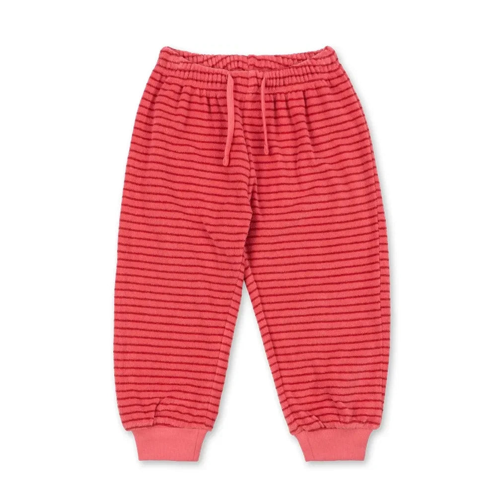 Konges Sløjd - Jogger de algodón orgánico a rayas Itty | Rosa