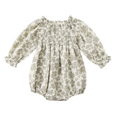 Quincy Mae - Organic cotton gauze floral romper | Ivory