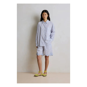 Hod - Kelya Gestreiftes Baumwollhemd | Blau
