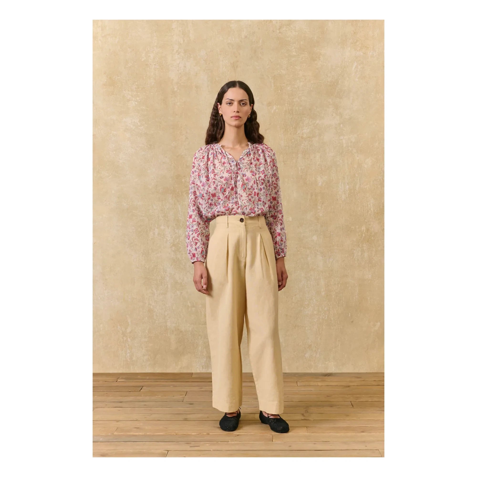 Louise Misha - Pantalones Federica de Lino y Algodón | Marfil