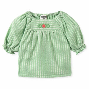 Cozmo - Amapola Çizgili Bluz | Çayır Yeşili