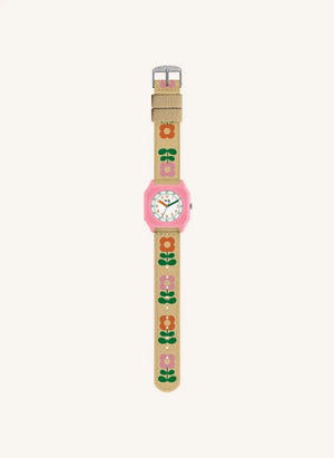 Mini Kyomo - Seventies Flowers Saat - Mini Kyomo x Taxi Brousse | Bej