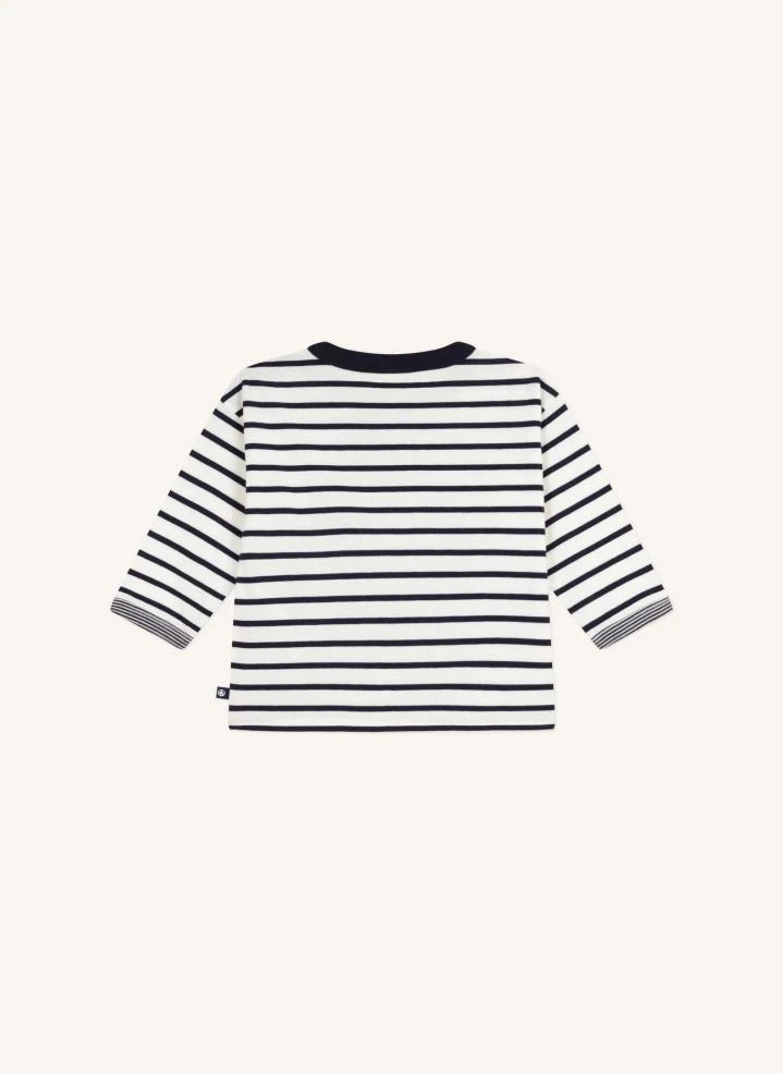 Petit Bateau - قطن عضوي | تي شيرت البحار الأبيض بجيوب