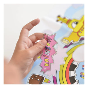 Poppik - Póster con pegatinas 100% en inglés