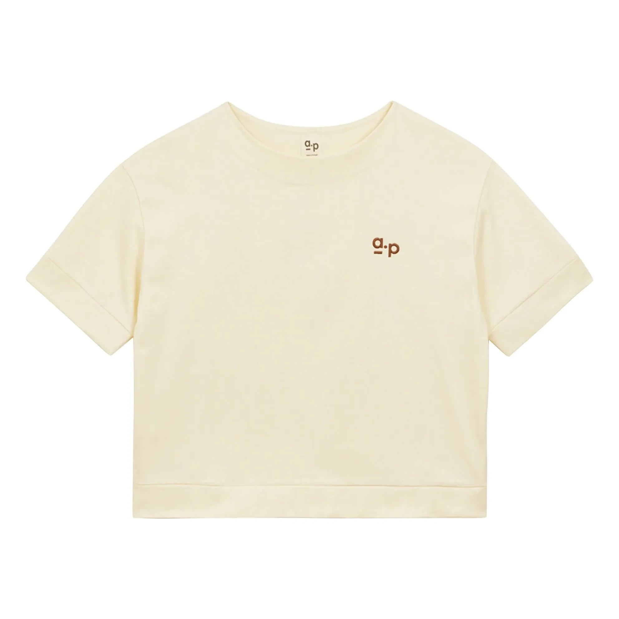 a.p - Jersey organik pamuk T-shirt | Ekru