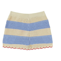 Mipounet - Gestreifte Vita Häkelshorts | Blau