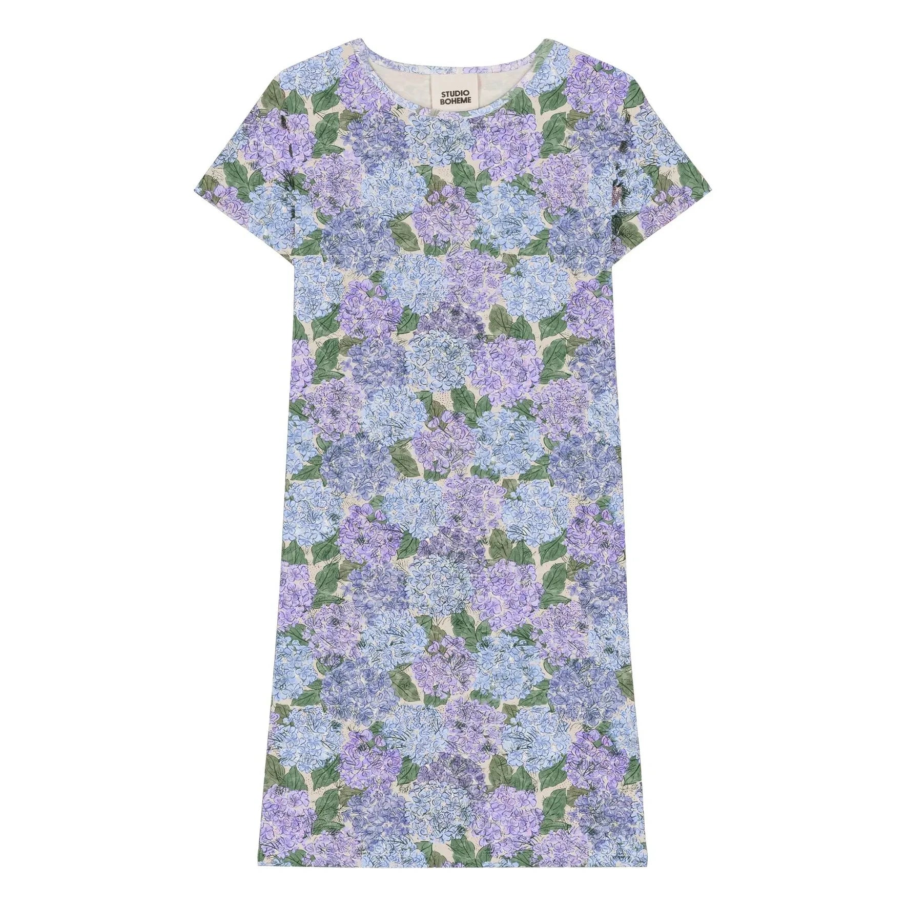 Studio Bohème - Bio-Baumwolle Blumen Tuba Kleid | Lila