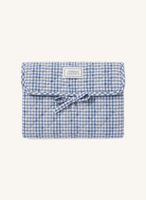 Editions Aimable - Marcel Nomad Bett | Blau Vichy Baumwolle