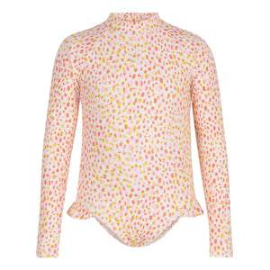 Petit Bateau - Gestreifter Langarm-Badeanzug | Rosa