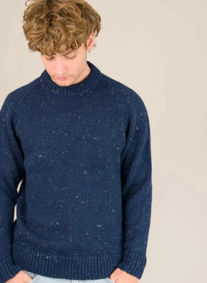 Origin Knitwear - Raglan Kalın Yün Kazak | Koyu Mavi