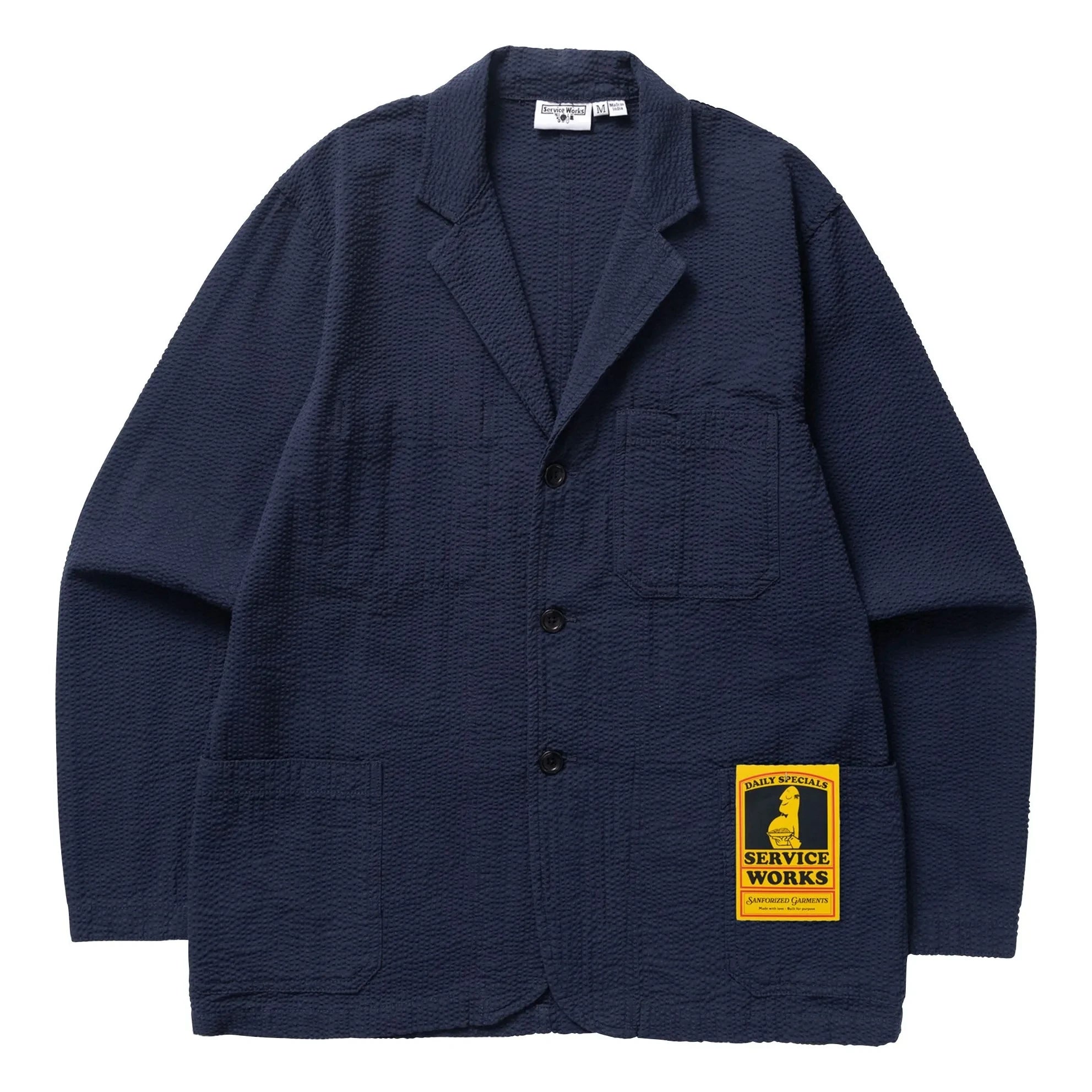 Service Works - Chaqueta de servidor de seersucker | Azul marino