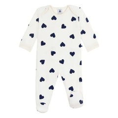 Petit Bateau - Schlaf gut Herzen PB Pyjama | Ecru
