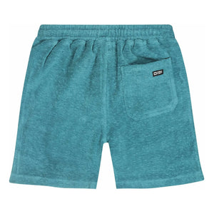 Tumble N'Dry - Kurzes Strand-Port Fouta Bio-Baumwolle | Pfauenblau