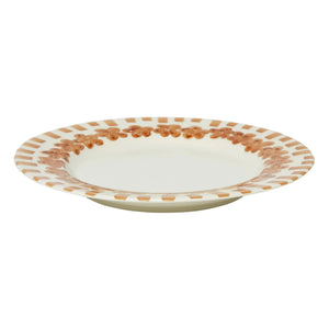 Tressé - Tiare Floral Dinner Plate | Brown