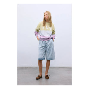 the new society - Pamuklu Bermuda şort | Denim mavisi