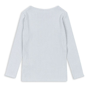 Konges Sløjd - Minnie Pointelle Bio-Baumwoll-T-Shirt | Hellblau