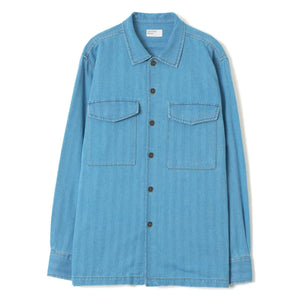 Universal Works - Camisa de trabajo de algodón | Azul claro
