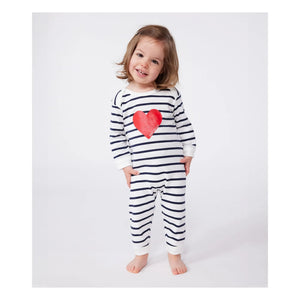 Petit Bateau - Berlin organik pamuklu pijama | Ekru