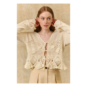 Louise Misha - Molya Baumwoll-Cardigan | Creme