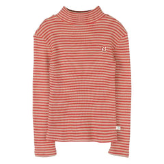 Jenest - Tara Camiseta de cuello alto con rayas | Roja