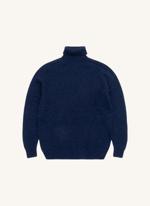 Origin Knitwear - Dikişsiz Yün Balıkçı Yaka Kazak | Lacivert