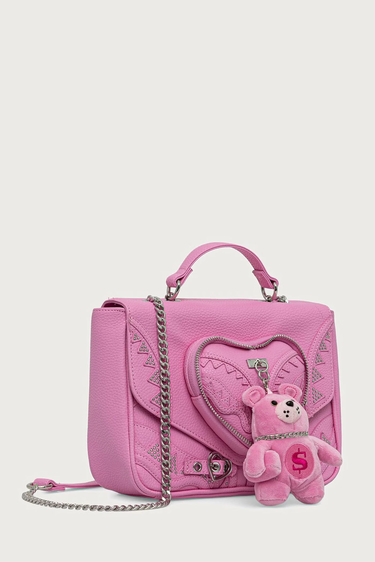 Sprayground - बेबी बियर बैडी पिंक फॉक्स लेदर विमेंस क्रॉसबॉडी बैग 910B9571NSZ