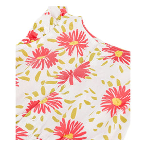 Petit Bateau - Bio-Baumwoll Blumenmuster Krepp Overall | Weiß