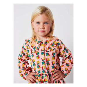 Bobo Choses - Bio-Samt-Kleid mit Schaldetail | Rosa