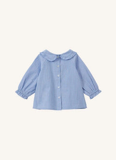 Caramel - Harper Striped Poplin Blouse | Blue