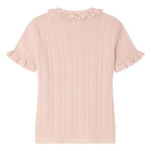 Bonpoint - Lucie Wool Thin Knit T-shirt | Powder Pink